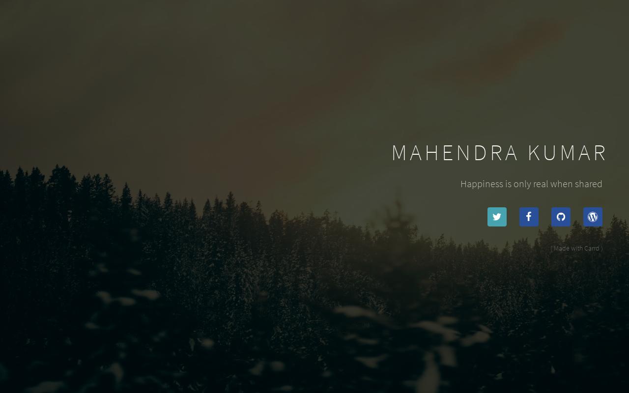 Carrd profile picture for @mahendra